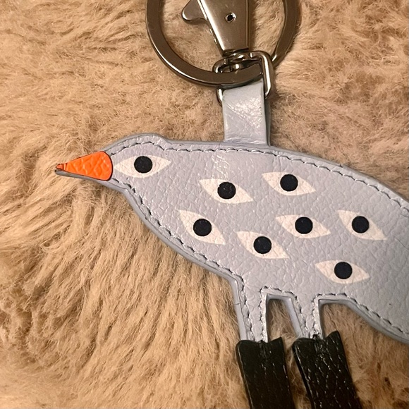 🆕 Min & Mon Bird in Boots leather & fur keychain with eyeballs - Picture 3 of 10